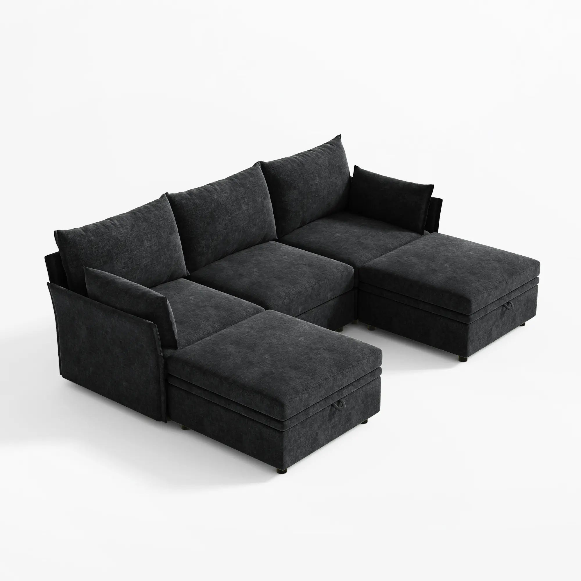 Huddle Modular 5-Piece Sofa with Ottomans (103")
