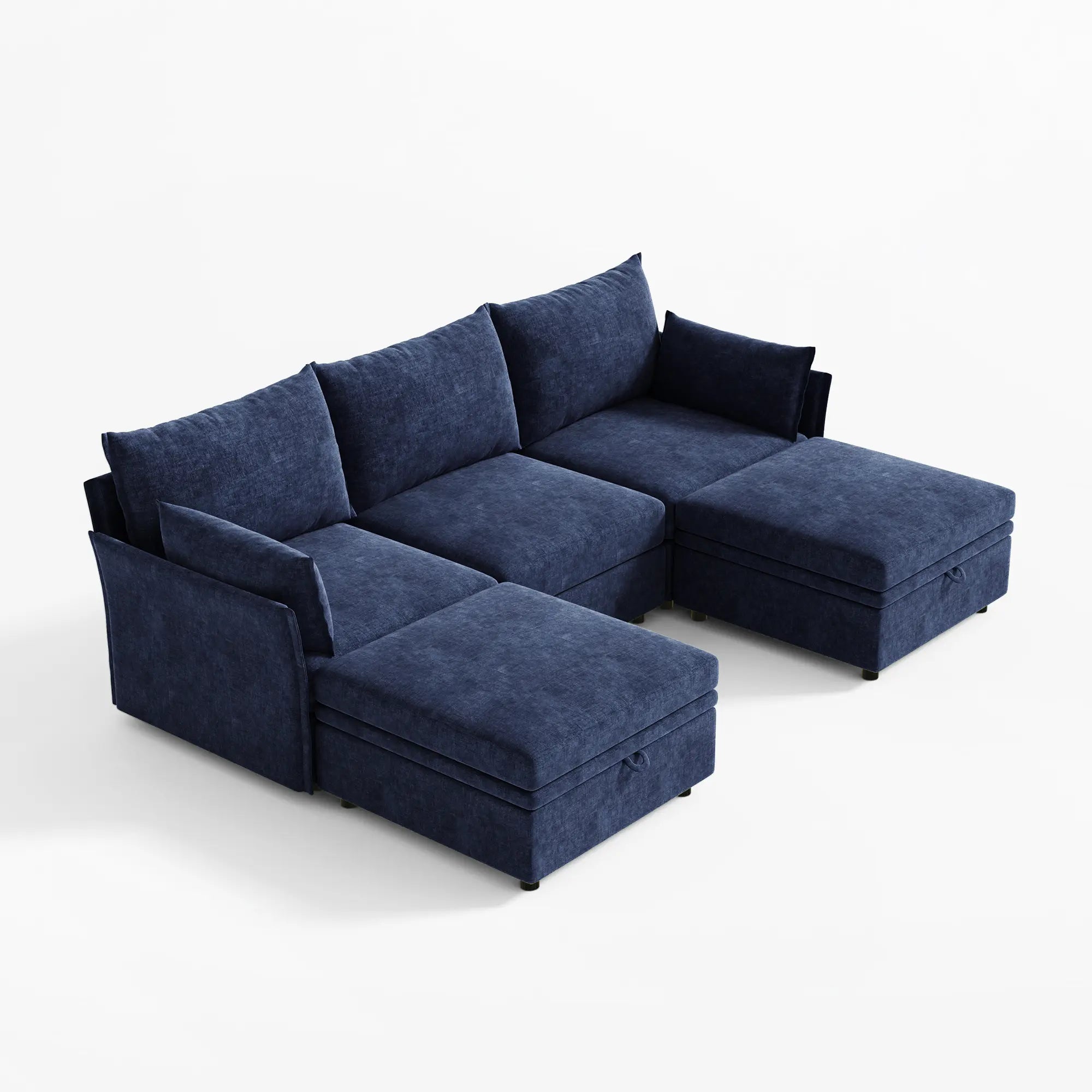 Huddle Modular 5-Piece Sofa with Ottomans (103")