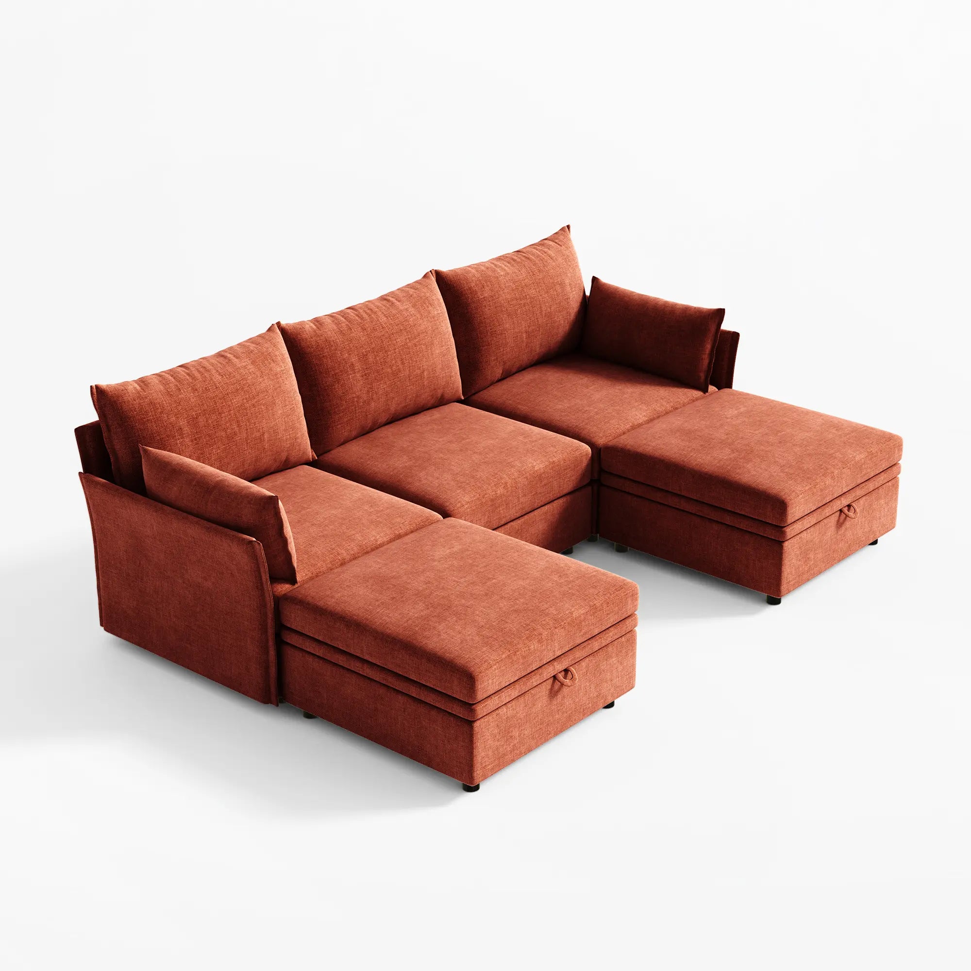 Huddle Modular 5-Piece Sofa with Ottomans (103")
